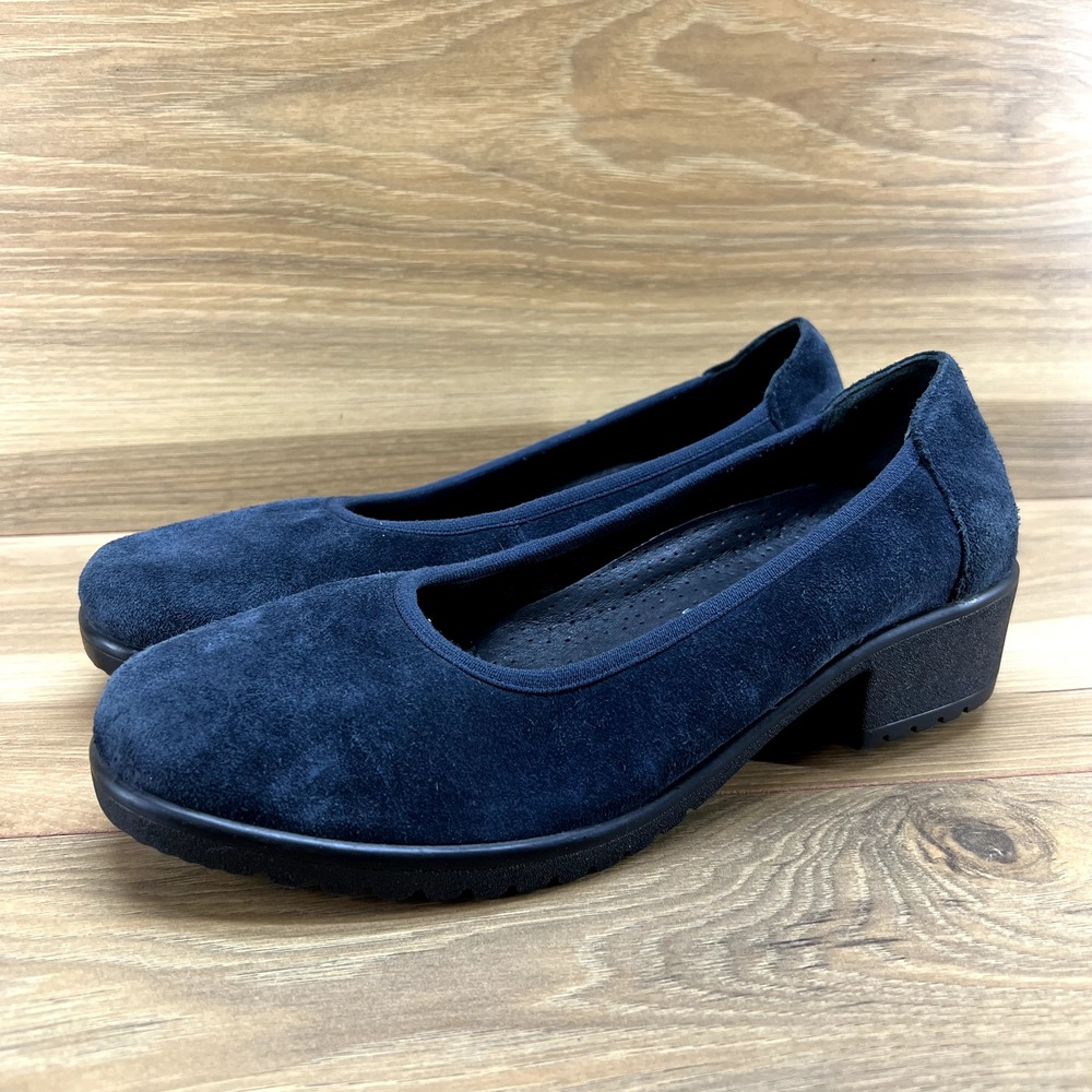 MEDICUS Womens Comfort Pumps Size 7.5 8 UK 5.5 Viola Navy Blue Suede Low Heel